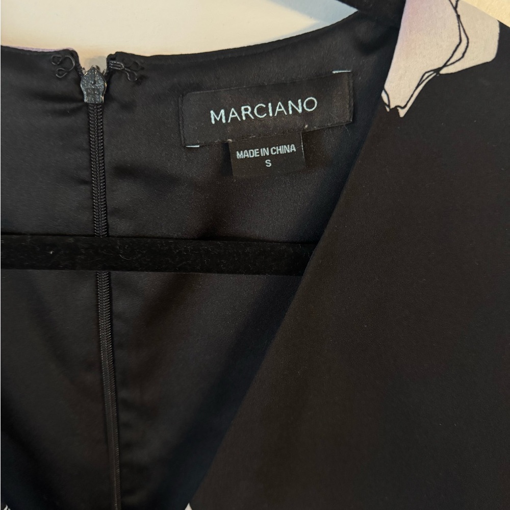 Marciano Black Wrap Dress Top with Lavender Floral Print - Picture 2 of 2